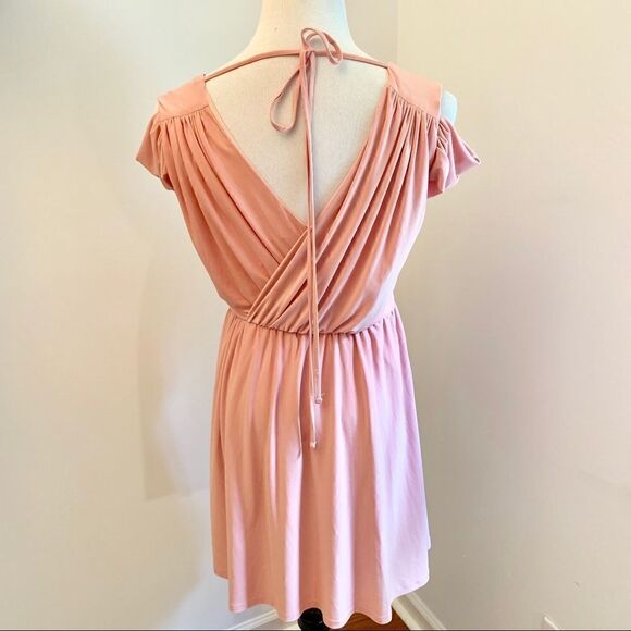 ASOS Pink Surplice Neckline Dress Sz 6/Medium - Picture 2 of 5